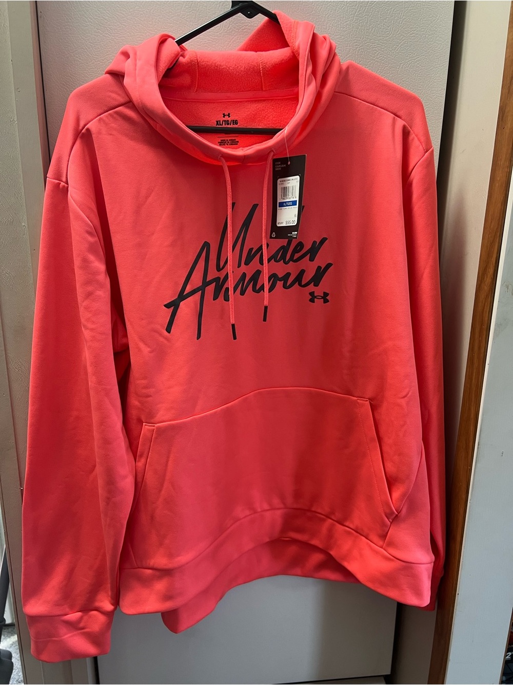 Under Armour Neon Coral Pullover Hoodie